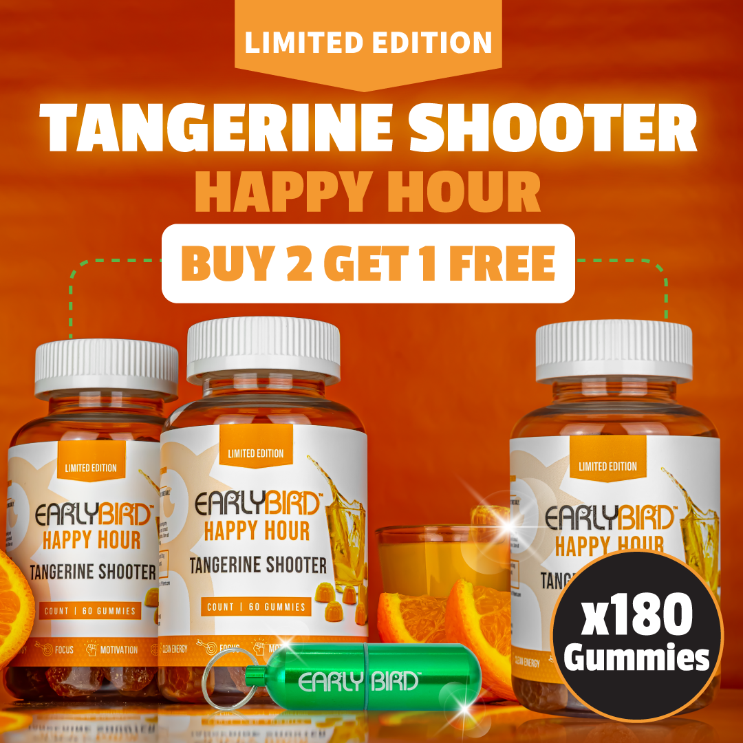Limited Edition Tangerine Shooter Happy Hour (Afternoon Energy/Focus Gummies) w/ Free Capsule