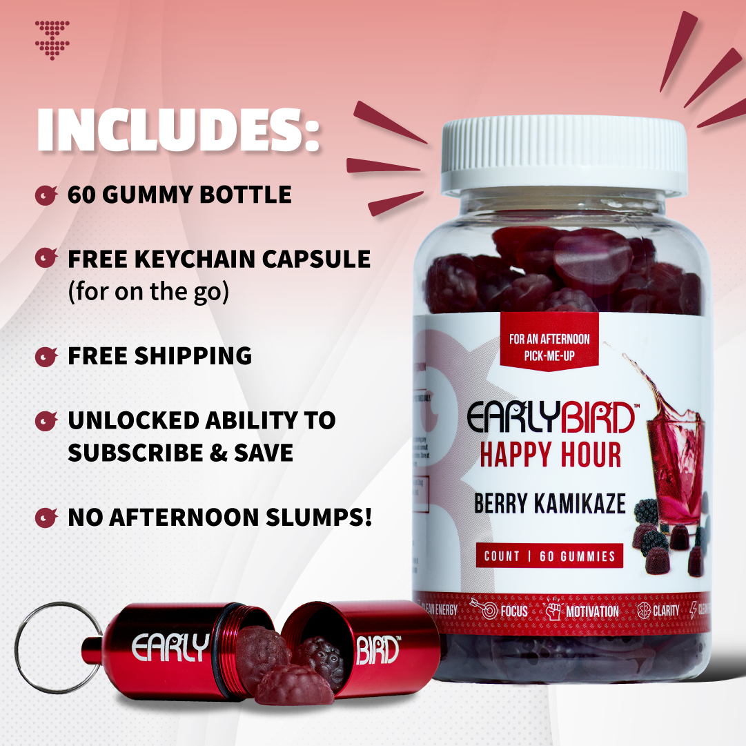 Happy Hour (Afternoon Energy Gummies) With Free Capsule
