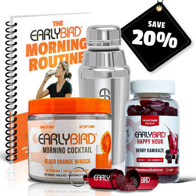 All Day Energy Bundle (Morning Cocktail, Happy Hour Gummies) Plus Free Cocktail Shaker & Happy Hour Capsule
